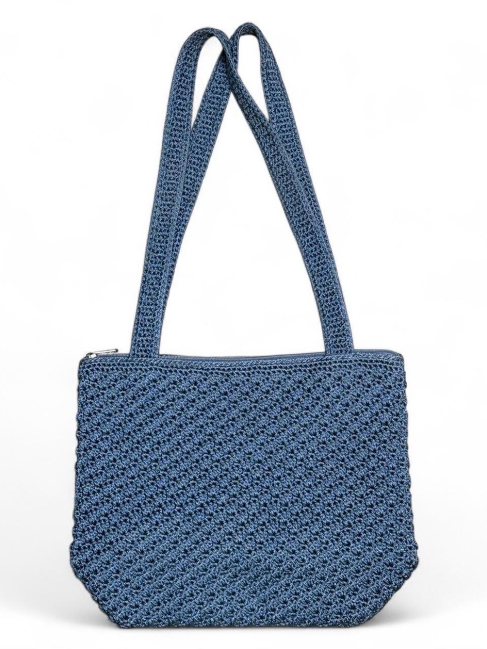 The Sak Elliot Lucca Blue Crochet Shoulder Handbag with Double Straps